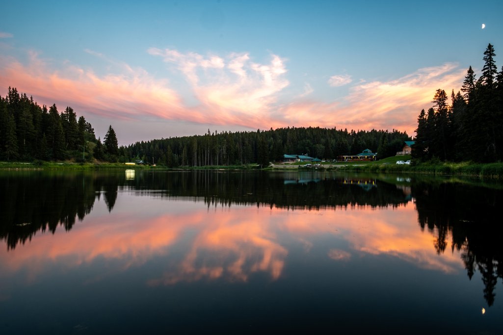 Picture of Loch Leven lake in Cypress Hills at sunset