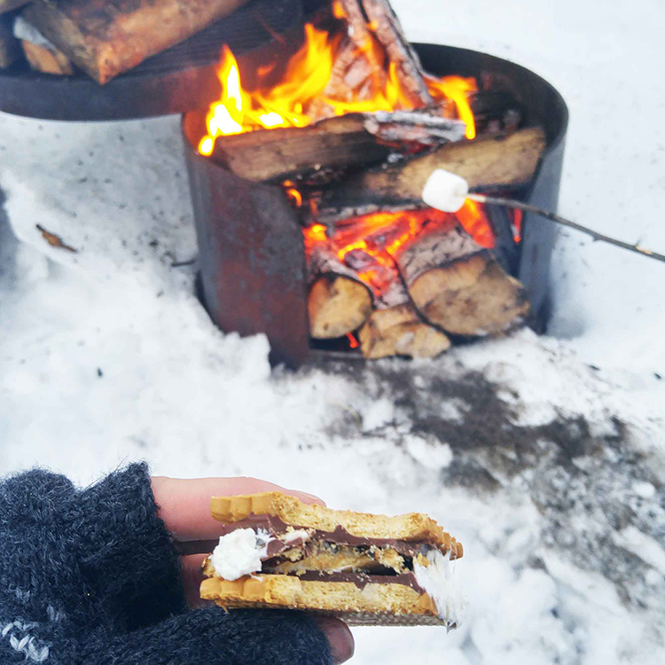 Winter Camping Smores