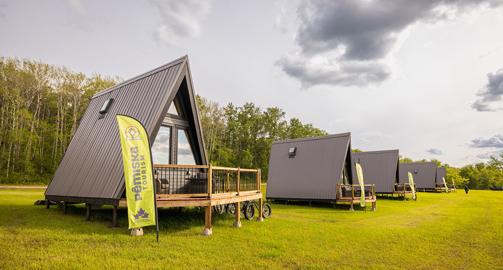 pemiska teepee cabins in a row