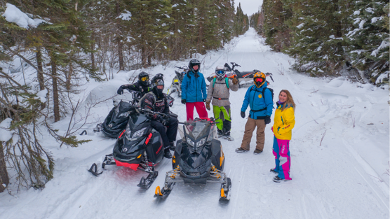 Group snowmobiling