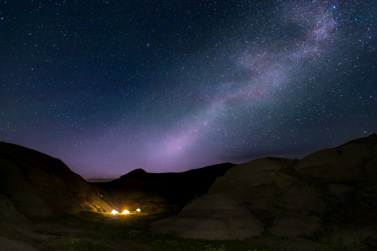 Dark starry sky with milky way visible